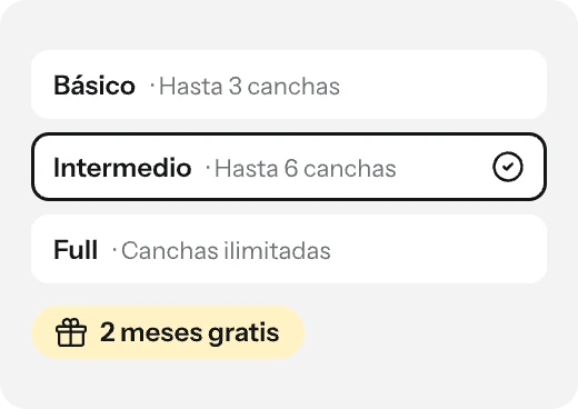 Los planes Básico, Intermedio y Full, con el Intermedio elegido